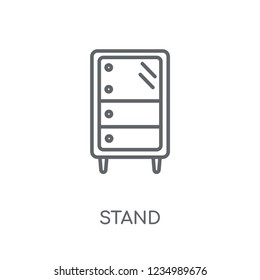 Stand linear icon. Modern outline Stand logo concept on white background from Furniture and Household collection. Suitable for use on web apps, mobile apps and print media.