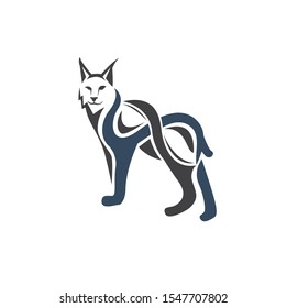 Stand lynx cat logo design inspiration