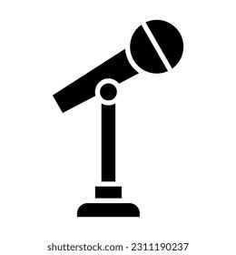 Stand Mic Vector Glyph Icon For Personal And Commercial Use.
