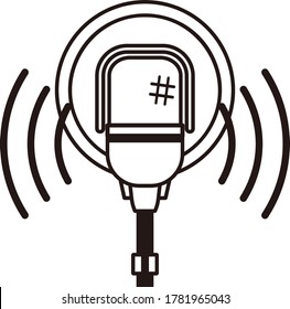 Stand Microphone isolated vector illustration
