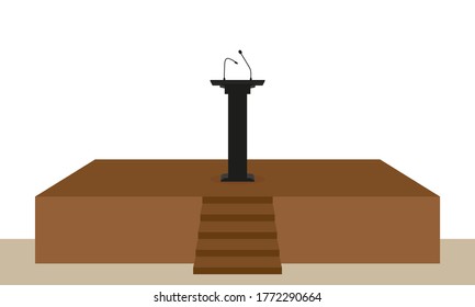 
Stand with microphone on stage