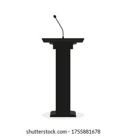 Stand with a microphone on a white background
