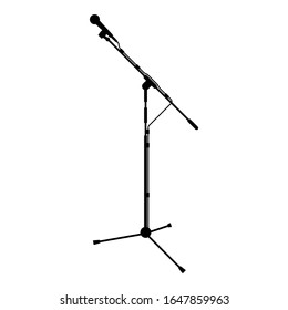 Stand microphone Sound recording equipment Racks for mic icon black color vector illustration flat style image