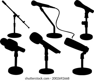 Stand microphones included. Vector image.