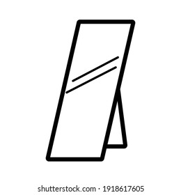 stand mirror furniture icon vector