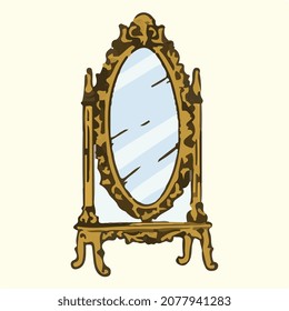 stand mirror ornate illustration vector