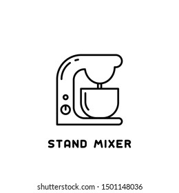 stand mixer icon in linear style on white background