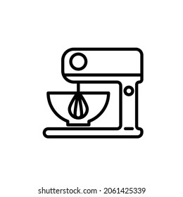 Stand mixer line icon. Editable stroke. Minimal kitchen electric equipment illustration. Concept of simple pictogram for food blender