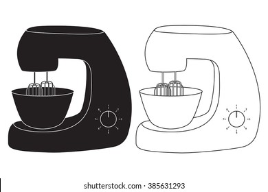 Stand Mixer.  Vector illustration isolated on white background
