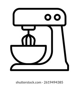 Stand mixer vector illustration in outline style. Editable stroke.