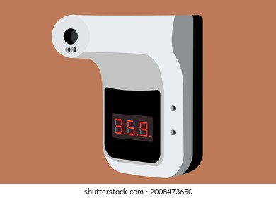 Stand or mount touch free Infrared digital thermometer with colored background