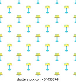 Stand in museum pattern. Cartoon illustration of stand in museum vector pattern for web
