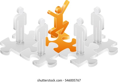 Stand Out Crowd Solution Stock Vector (Royalty Free) 546005767 ...