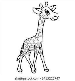 Stand out giraffe black outline vector design 