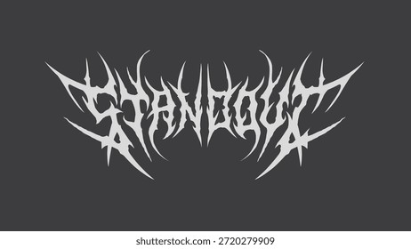 Destacar, Vector de letras de metal en sentimiento agresivo y oscuro, adecuado para camiseta, pegatina, póster, portada de álbum y Mercancía alternativa