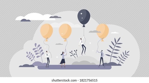 Stand Out As Special Advantage And Success Breakthrough Tiny Person Concept. Business Difference With Special Privilege Or Better Innovative Or Creative Idea Vector Illustration. Competitor Comparison