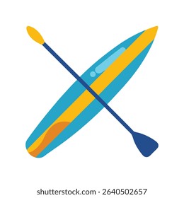 Stand up paddle board and paddle vector illustration on a white background