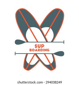 Stand Up Paddle Surfing Logo.Two Boards.