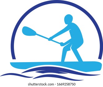 Stand up paddling board silhouette