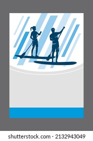 Stand up paddling sport background graphic.