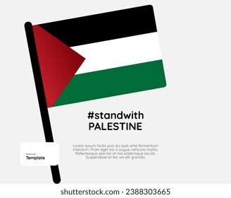 Stand with Palestine banner, with empty space for sentence. Template with Palestine flag for support of the ongoing war with Israel.