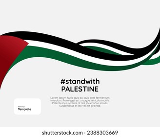 Stand with Palestine banner, with empty space for sentence. Template with Palestine flag for support of the ongoing war with Israel.