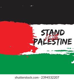 Stand with Palestine brush design concept with copy space background.