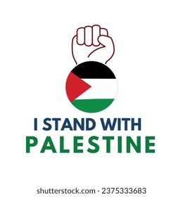 I stand with Palestine, Palestine  flag icon with hand icon