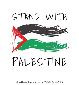 mit Paläste und Fahne stehen, die die Solidarität der Paläste unterstützen Symbol, Vektorgrafik
