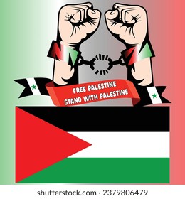 Stand with palestine or free Palestine revolutionary vector design