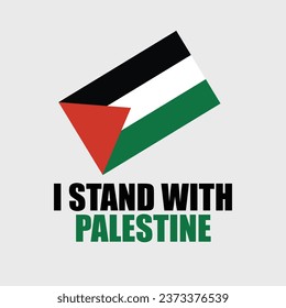 I stand with Palestine Vector template social media post with palestine flag 
