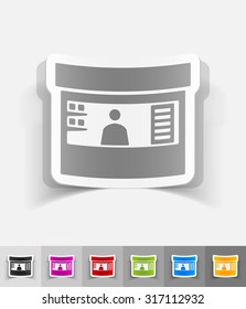 stand paper sticker with shadow. Vector illustration