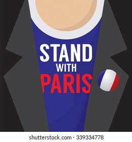 Stand With Paris T-Shirt Vector Illustration