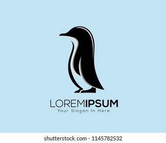 stand penguin animal logo vector