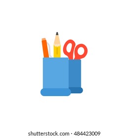 Stand for pens icon. flat design