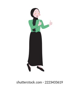 Stand Up Pink Girl Vector