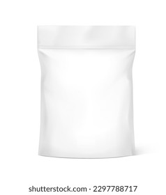 Stand up pouch bag isolated on white background. Vector illustration. Front view. Can be use for template your design, presentation, promo, ad. EPS10.