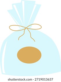 Ilustración plana de empaquetado de la bolsa del soporte