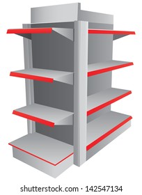 Stand for the product in the store or at the show. Vector illustration.