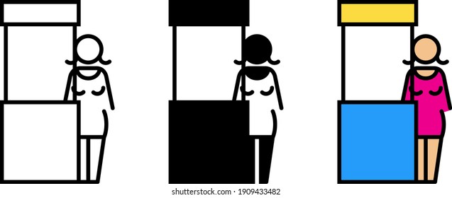 Stand promo icon , vector illustration