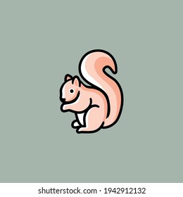 stand ready squirrel icon logo design inspiration
