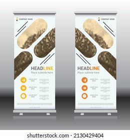 Stand roll up banner with orange color range