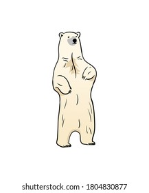 Stehweiße Bär, perfekt für Maskottchen, Zeichen, Aufkleber