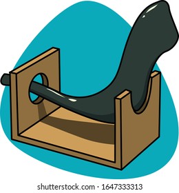 Stand for Shofar with Shofar placed in.