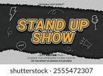 Stand Up Show 3d text effect editable effect