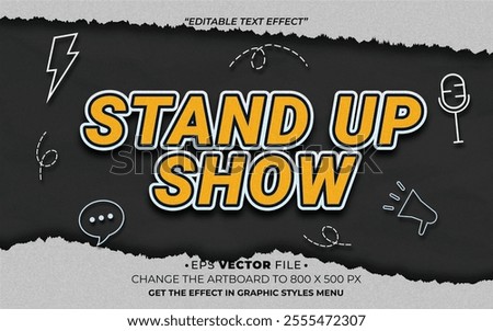 Stand Up Show 3d text effect editable effect