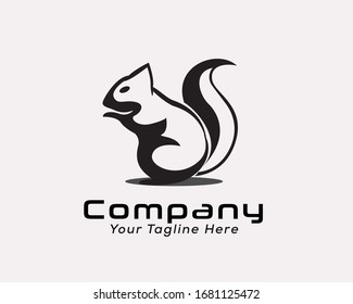 Stand squirrel drawing art logo design inspiration