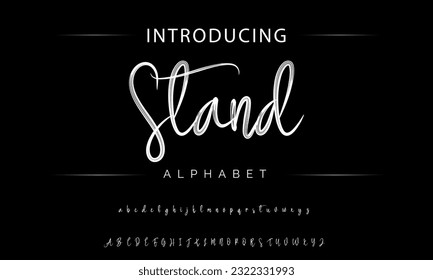 Stand Stylish brush painted an uppercase vector letters, alphabet, typeface.