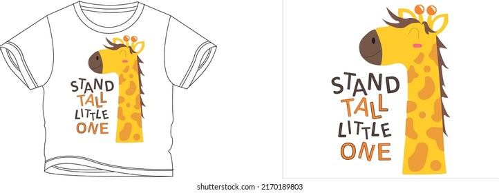 stand tall little one t-shirt design background color is a white and t-shirt color is a white beautiful color and beautiful design