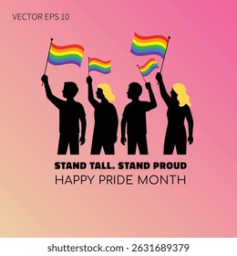 Stand Tall Pride Poster Vector